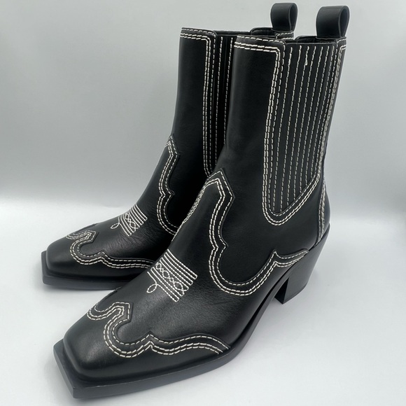 Loeffler Randall Agnes Western Leather Ankle Boots - Picture 4 of 12